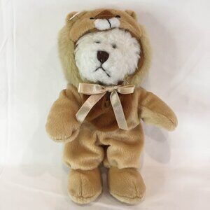 White Plush Bear In Lion Costume 8 inch Stuffed Animal Teddy Soft